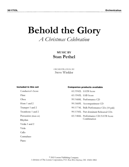 Behold the Glory - Orchestration