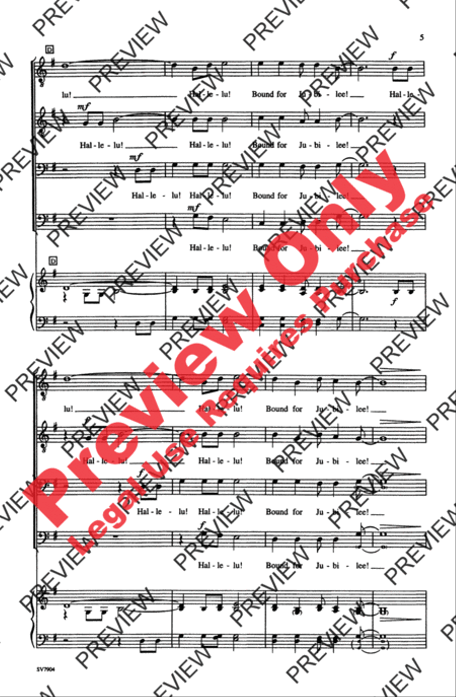 Bound for Jubilee Men's Choir scores gallery preview page 5