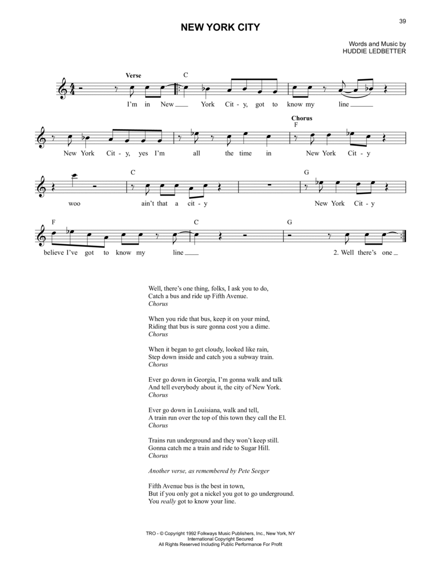 New York City New York City Piano scores gallery preview page 1
