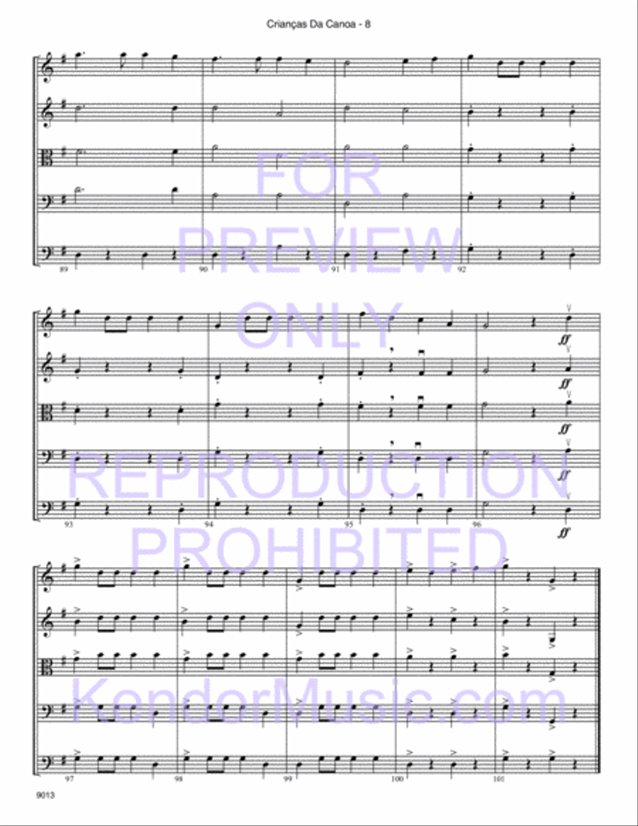 Criancas Da Canoa (Canoe Children) String Orchestra scores gallery preview page 9