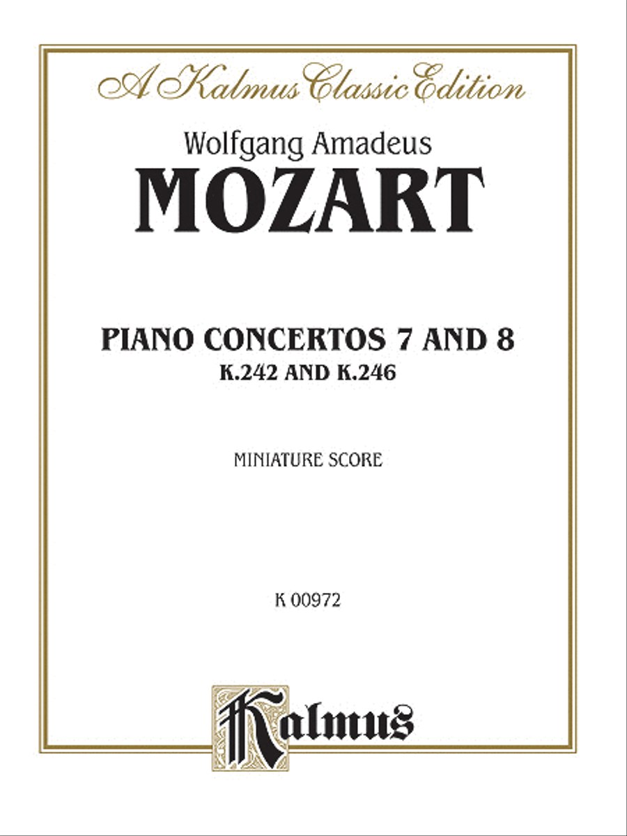 Concertos No. 7 for Three Pianos (K. 242); No. 8 (K. 246) Full Orchestra scores gallery preview page 1