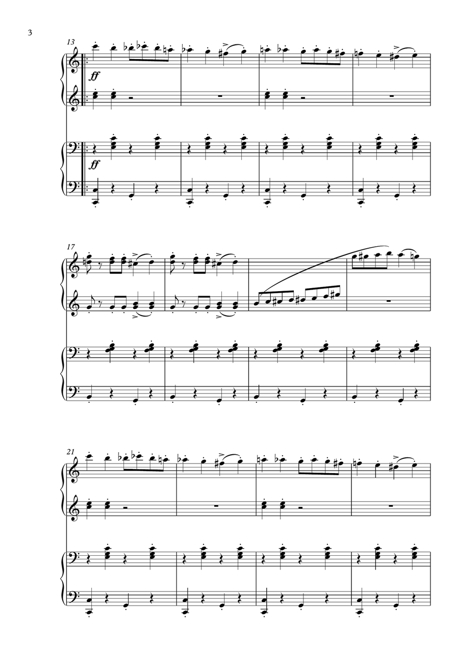 Entry of the Gladiators arranged for Piano Duet Piano Duet scores gallery preview page 4
