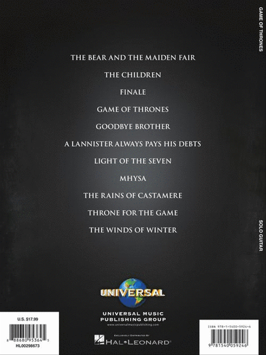 Game of Thrones Guitar Tablature scores gallery preview page 6