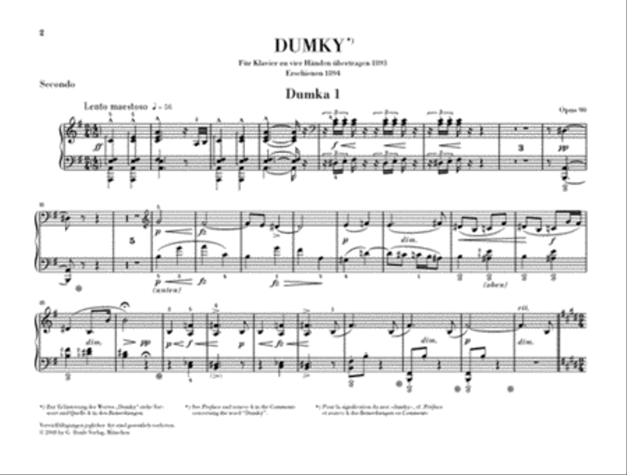 Dumky Piano Trio, Op. 90 Violin scores gallery preview page 3