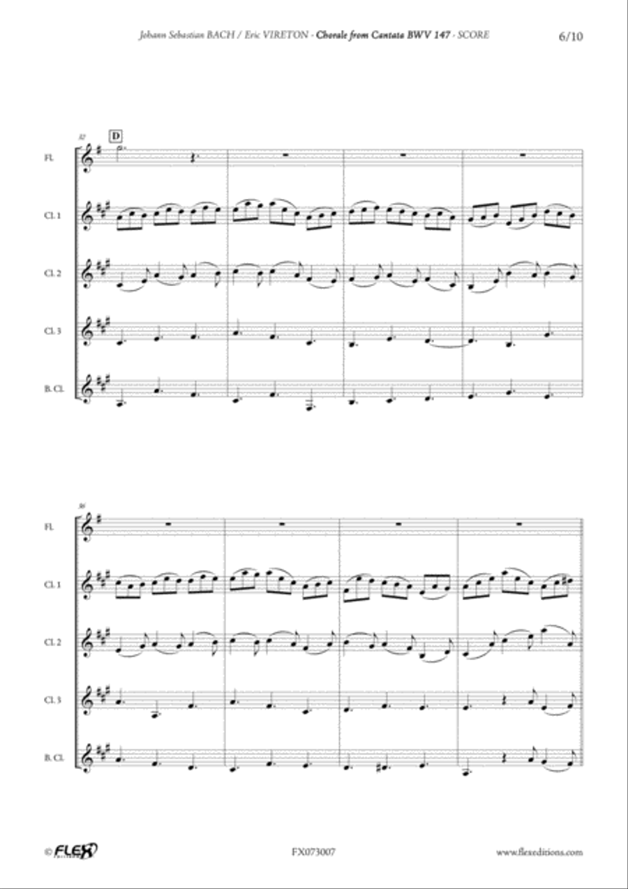 Chorale from Cantata BVW 147 Flute scores gallery preview page 6