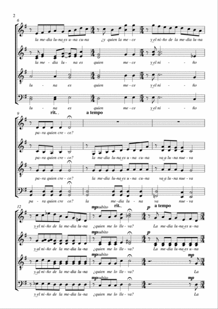 5 Canciones para coro A Cappella scores gallery preview page 2