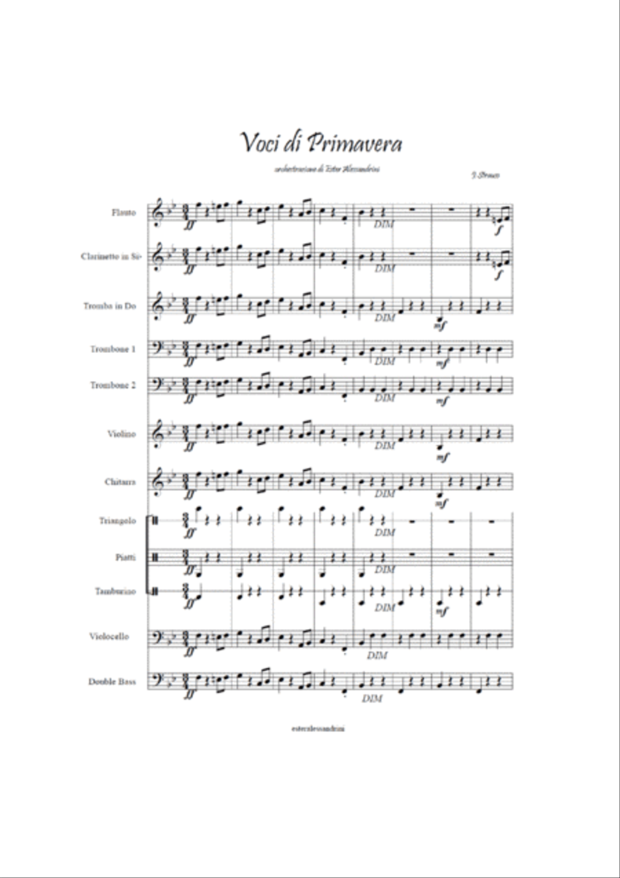 Spring voices (Fruhlingsstimmen) op. 410 Large Ensemble scores gallery preview page 1