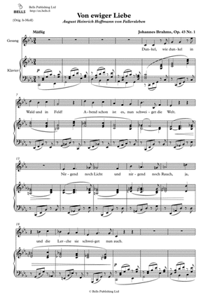 Book cover for Von ewiger Liebe, Op. 43 No. 1 (C minor)