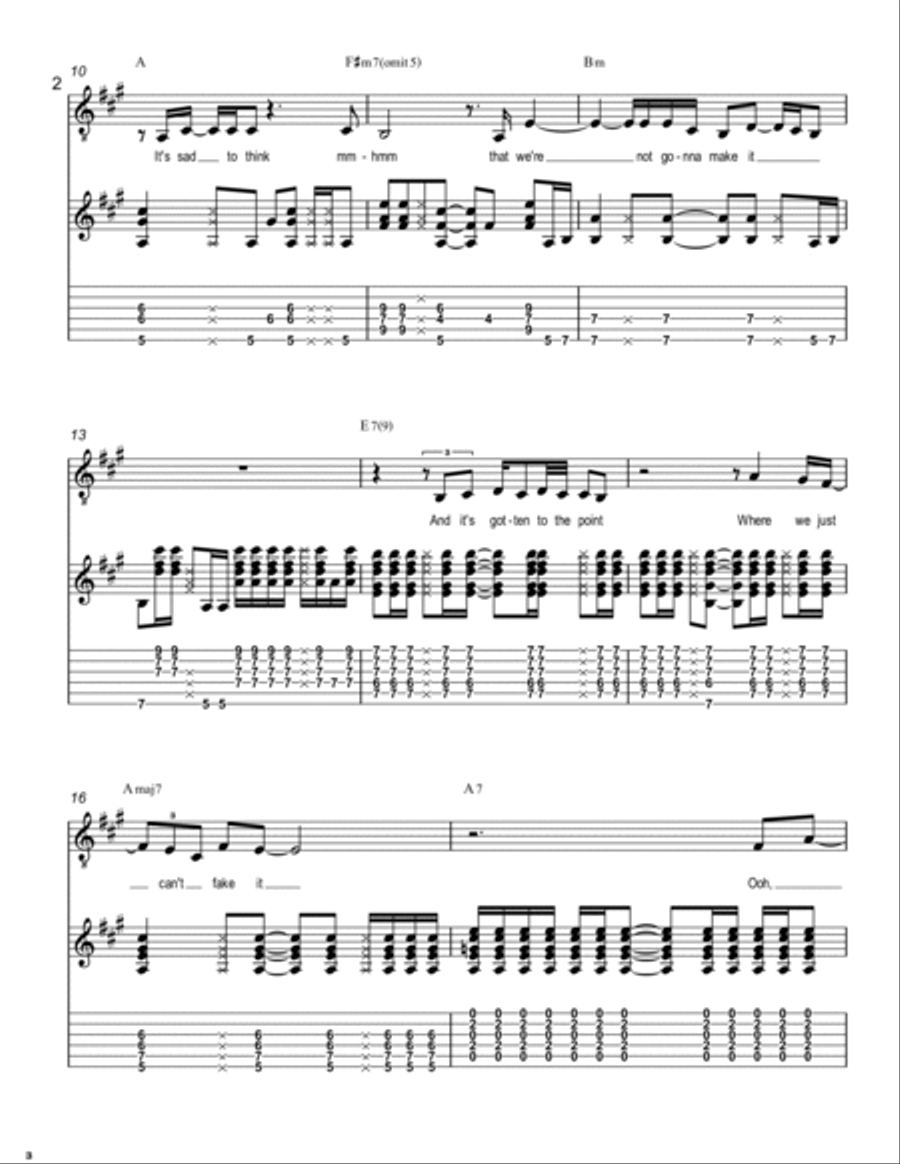 Neither One Of Us Electric Guitar scores gallery preview page 2