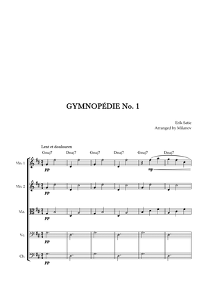 Gymnopédie no 1 | String Quintet | Original Key | Chords | Easy intermediate