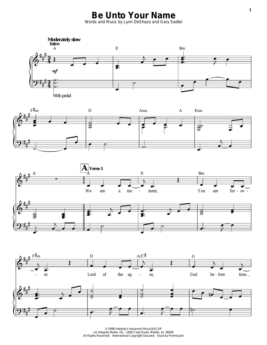 Be Unto Your Name Voice scores gallery preview page 1