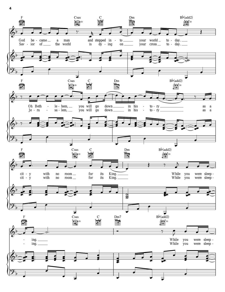 While You Were Sleeping Piano, Vocal, Guitar scores gallery preview page 4