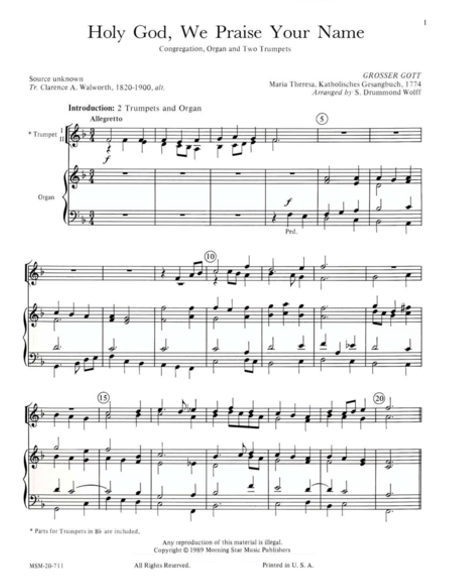 Holy God, We Praise Your Name (Grosser Gott) Choir scores gallery preview page 1