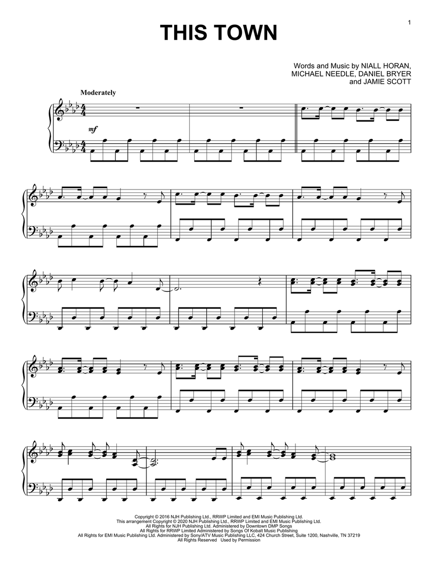 This Town This Town Piano Solo scores gallery preview page 1