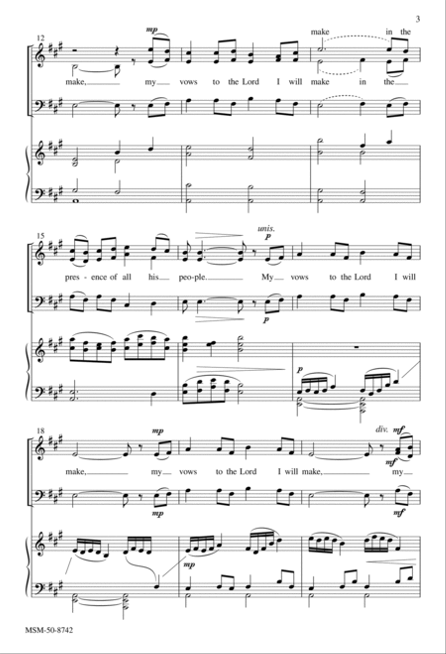 My Vows to the Lord I Will Make 3-Part scores gallery preview page 3