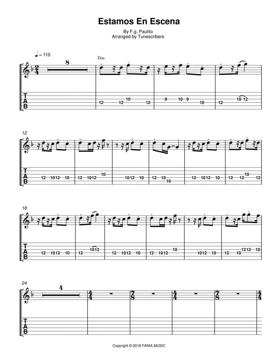 Estamos En Escena Electric Guitar scores gallery preview page 1