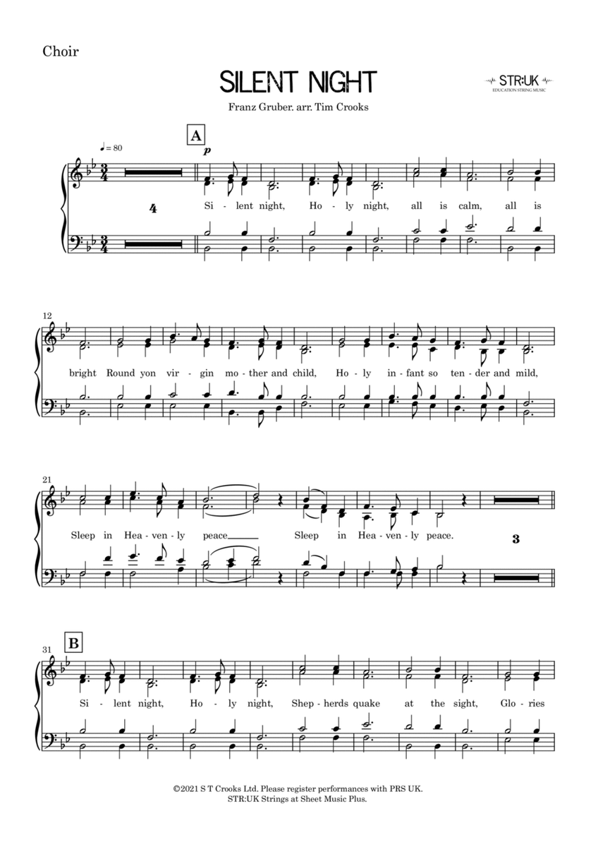Silent Night (STR:UK Strings) Choir part image number null