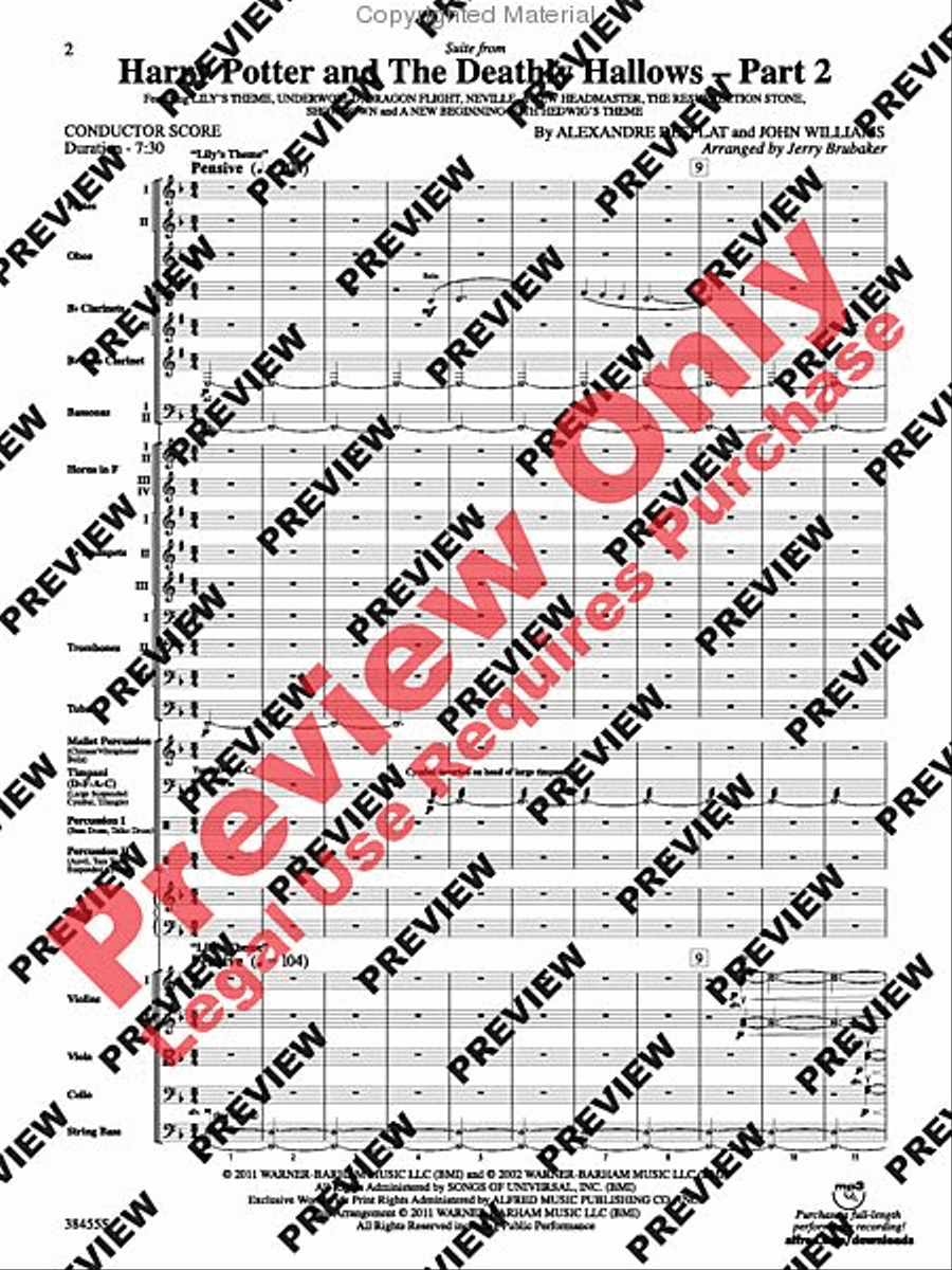 Harry Potter and the Deathly Hallows, Part 2, Suite from Full Orchestra scores gallery preview page 3