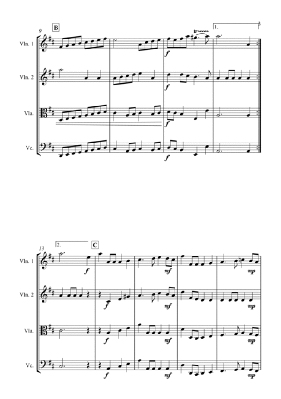 March - Handel - for String Trio String Trio scores gallery preview page 6