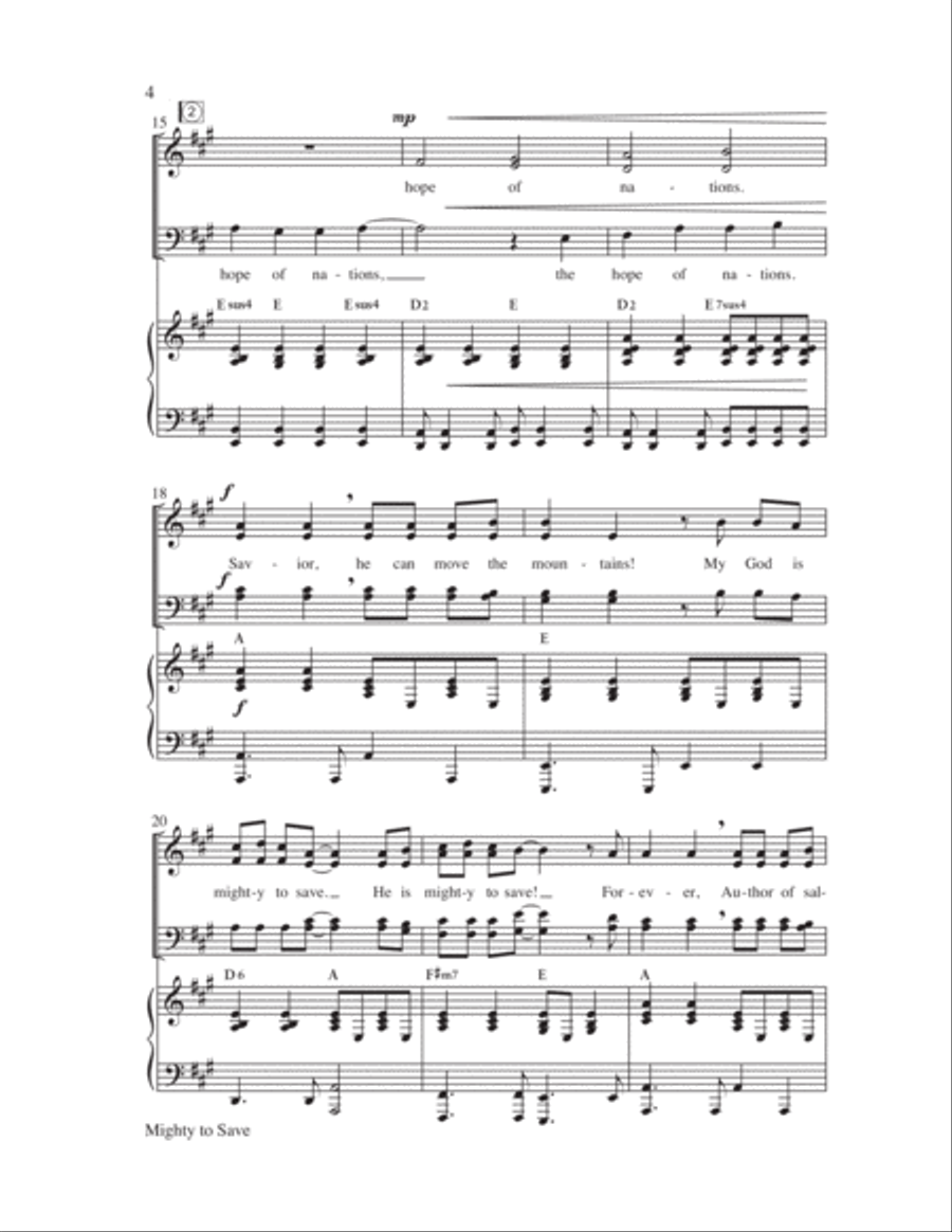 Mighty to Save 4-Part scores gallery preview page 4