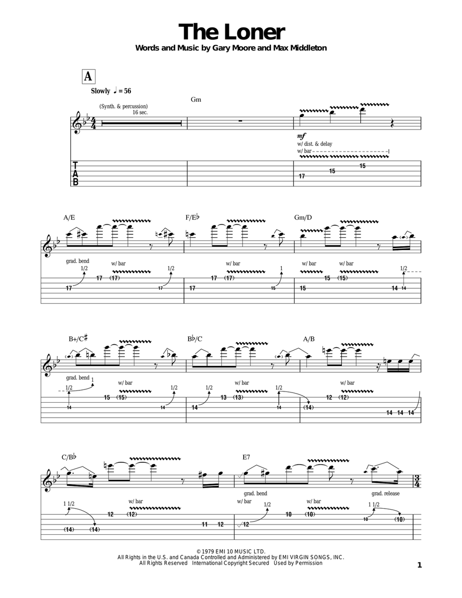 The Loner Acoustic Guitar scores gallery preview page 1