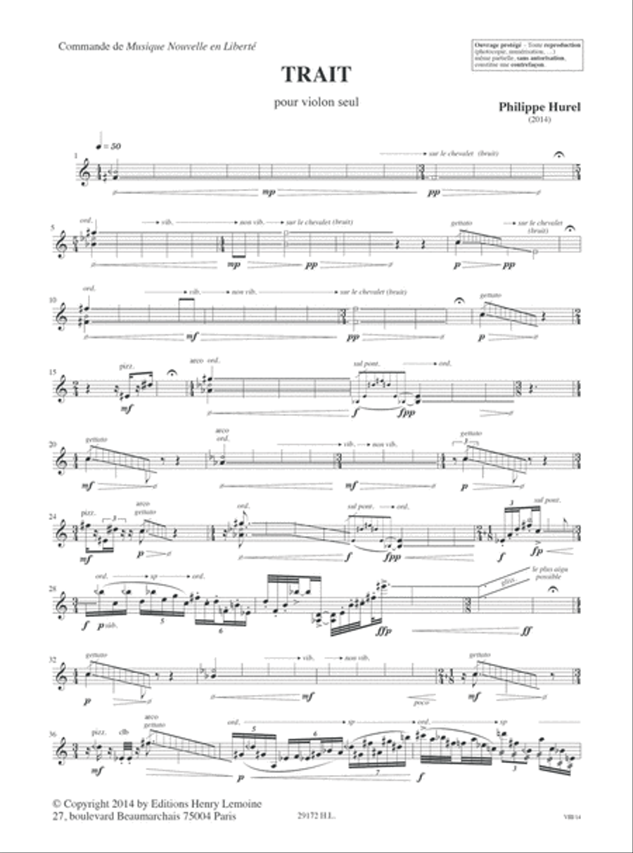 Trait Violin Solo scores gallery preview page 2