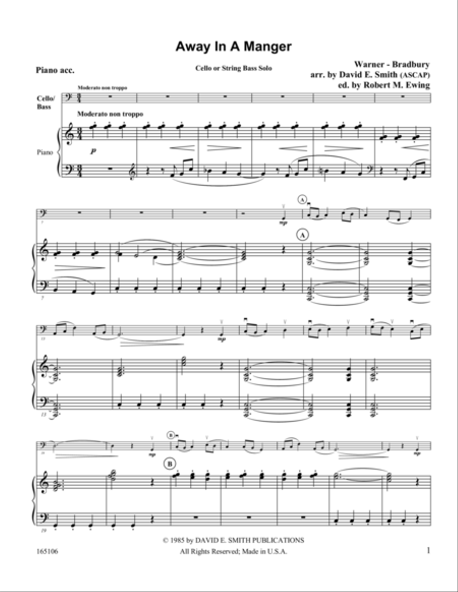 Away In A Manger Piano Accompaniment scores gallery preview page 1