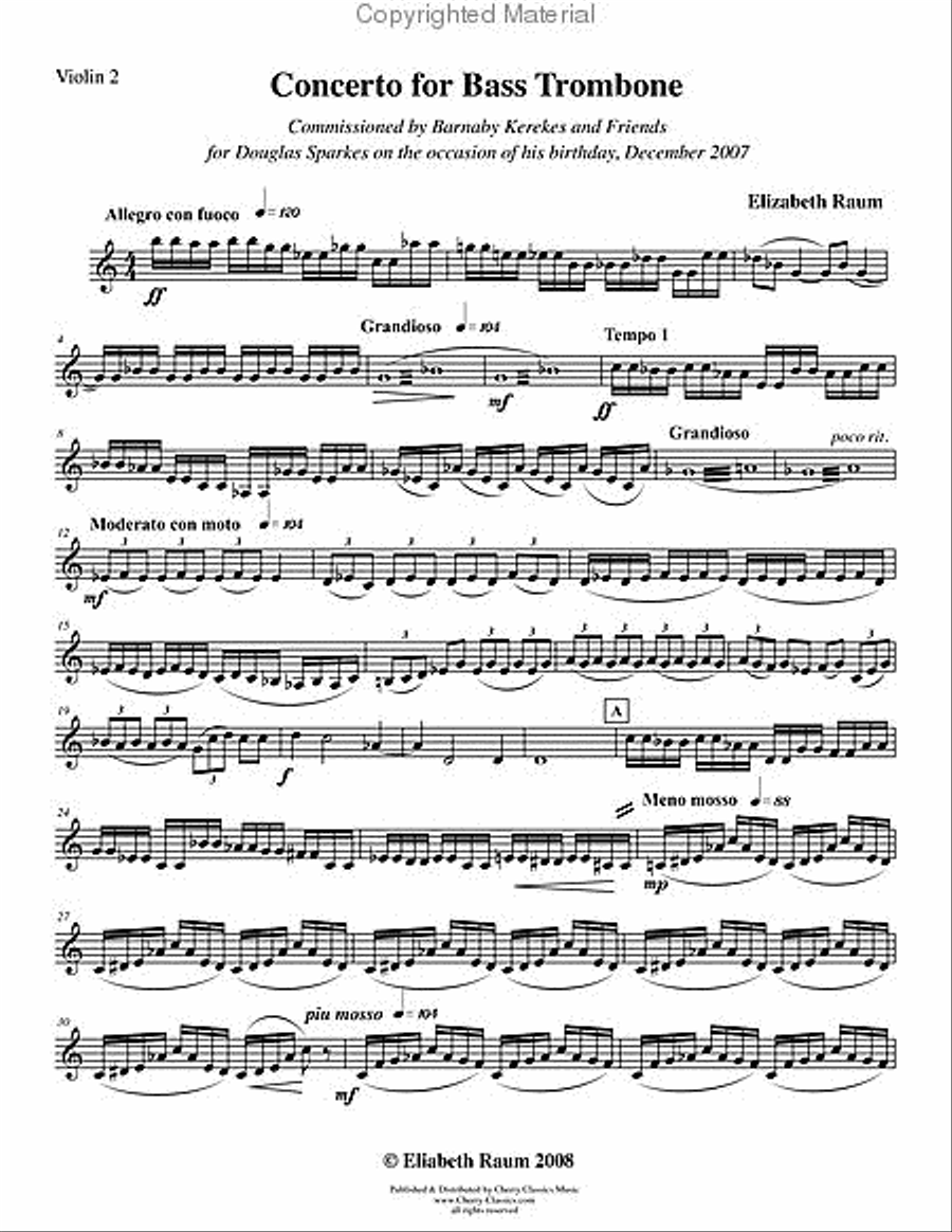 Concerto for Bass Trombone with String Orchestra & Percussion String Orchestra scores gallery preview page 14