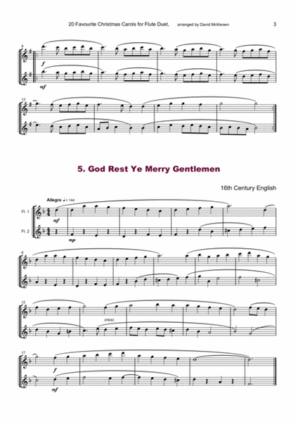 20 Favourite Christmas Carols for Flute Duet image number null