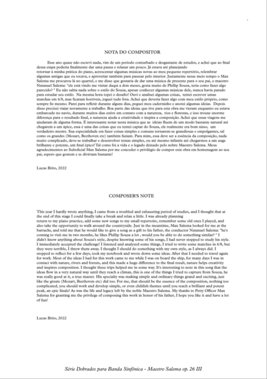 Dobrado Maestro Salema Dobrado Maestro Salema Concert Band scores gallery preview page 3