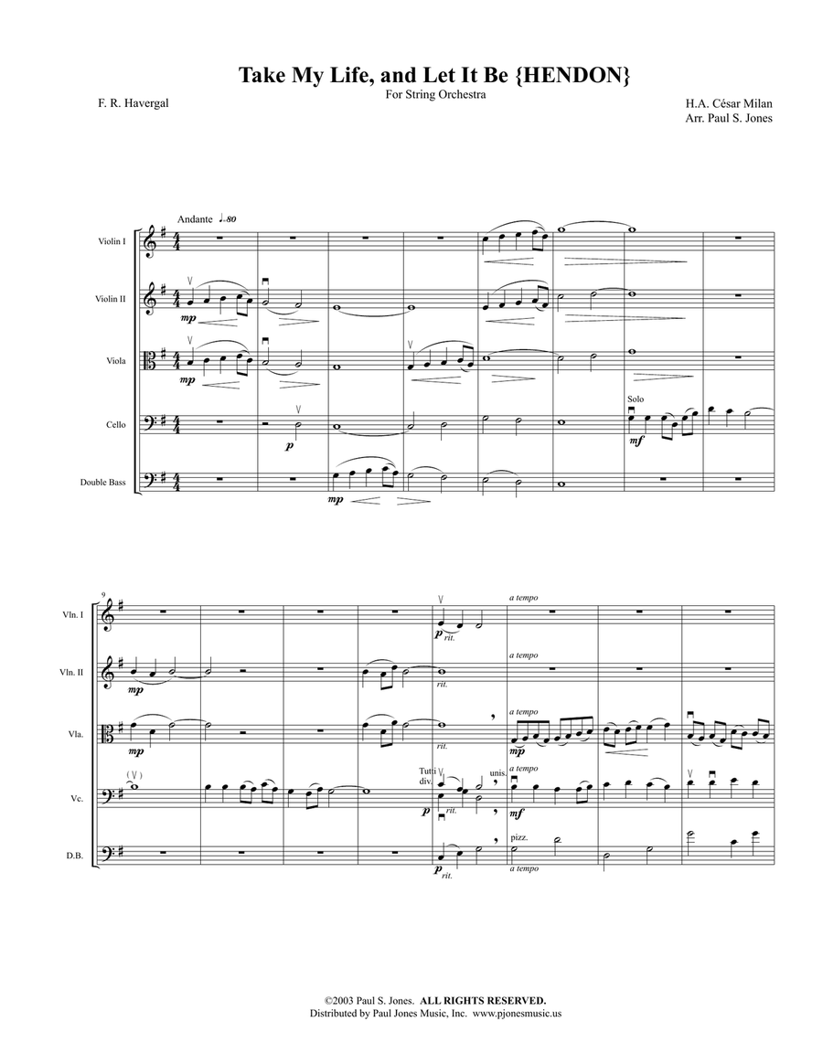 Take My Life and Let It Be (String orchestra)) String Orchestra scores gallery preview page 1