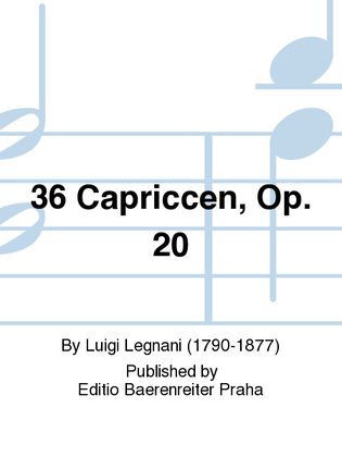 Book cover for 36 Capriccen, op. 20