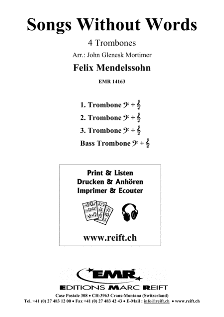 Songs Without Words Songs Without Words Trombone Quartet scores gallery preview page 2
