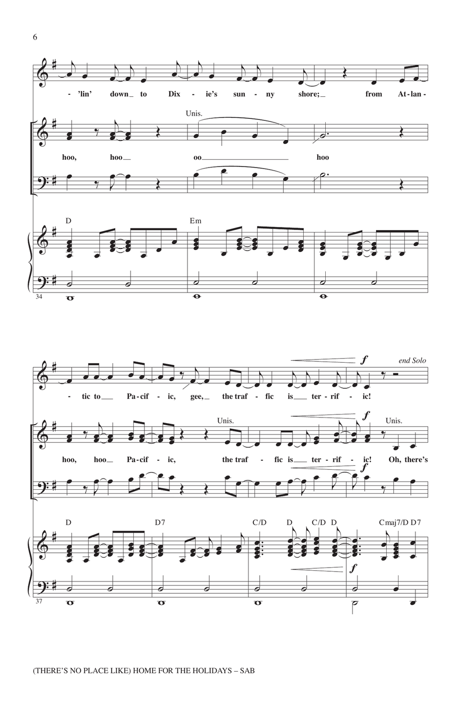(There's No Place Like) Home For The Holidays 3-Part scores gallery preview page 5