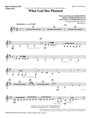 Book cover for What God Has Planned - Bass Clarinet (sub. Tuba)