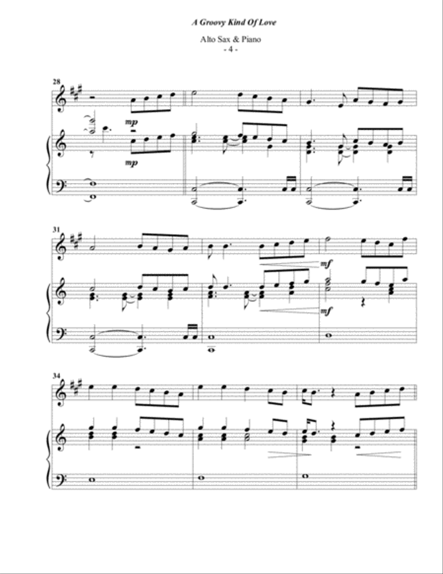 A Groovy Kind Of Love Alto Saxophone scores gallery preview page 4