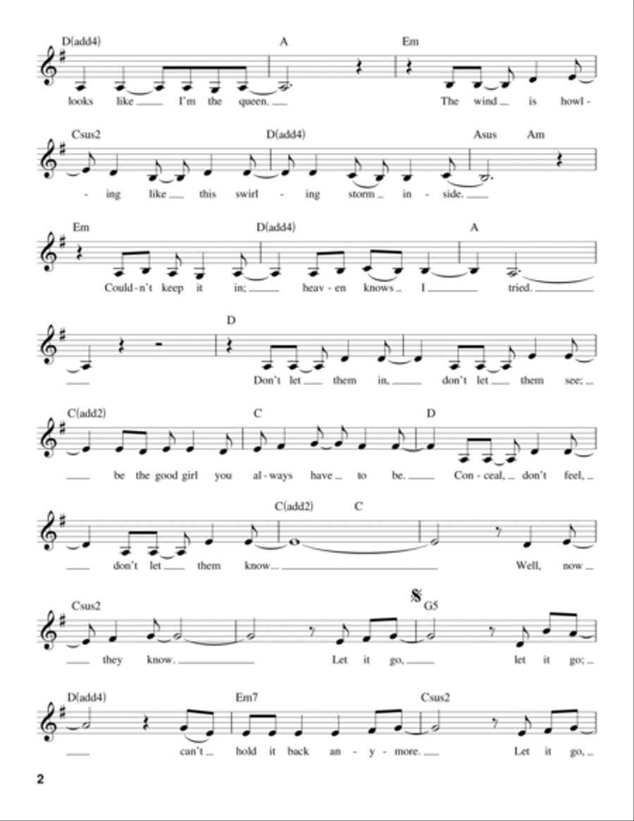 Let It Go (from Frozen) (Demi Lovato version) Voice scores gallery preview page 2