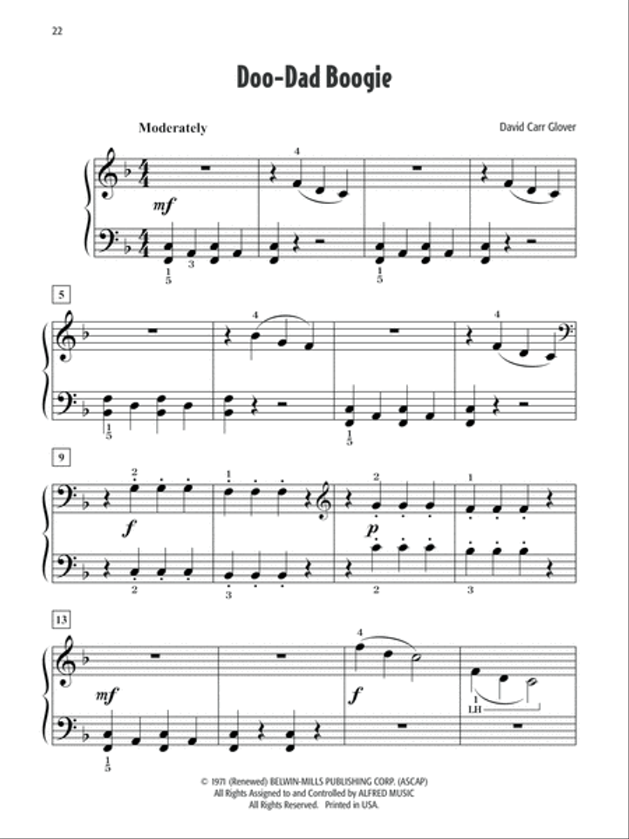 David Carr Glover's Favorite Solos, Book 1 Piano Method scores gallery preview page 6