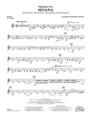 Highlights from Moana - Pt.3 - Bb Clarinet