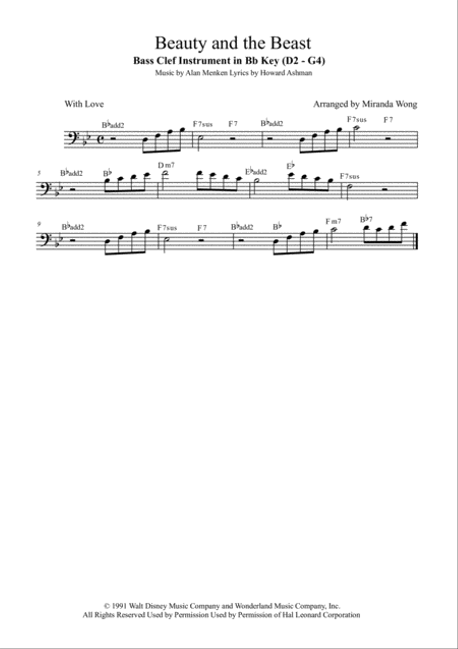 Beauty And The Beast Small Ensemble scores gallery preview page 1