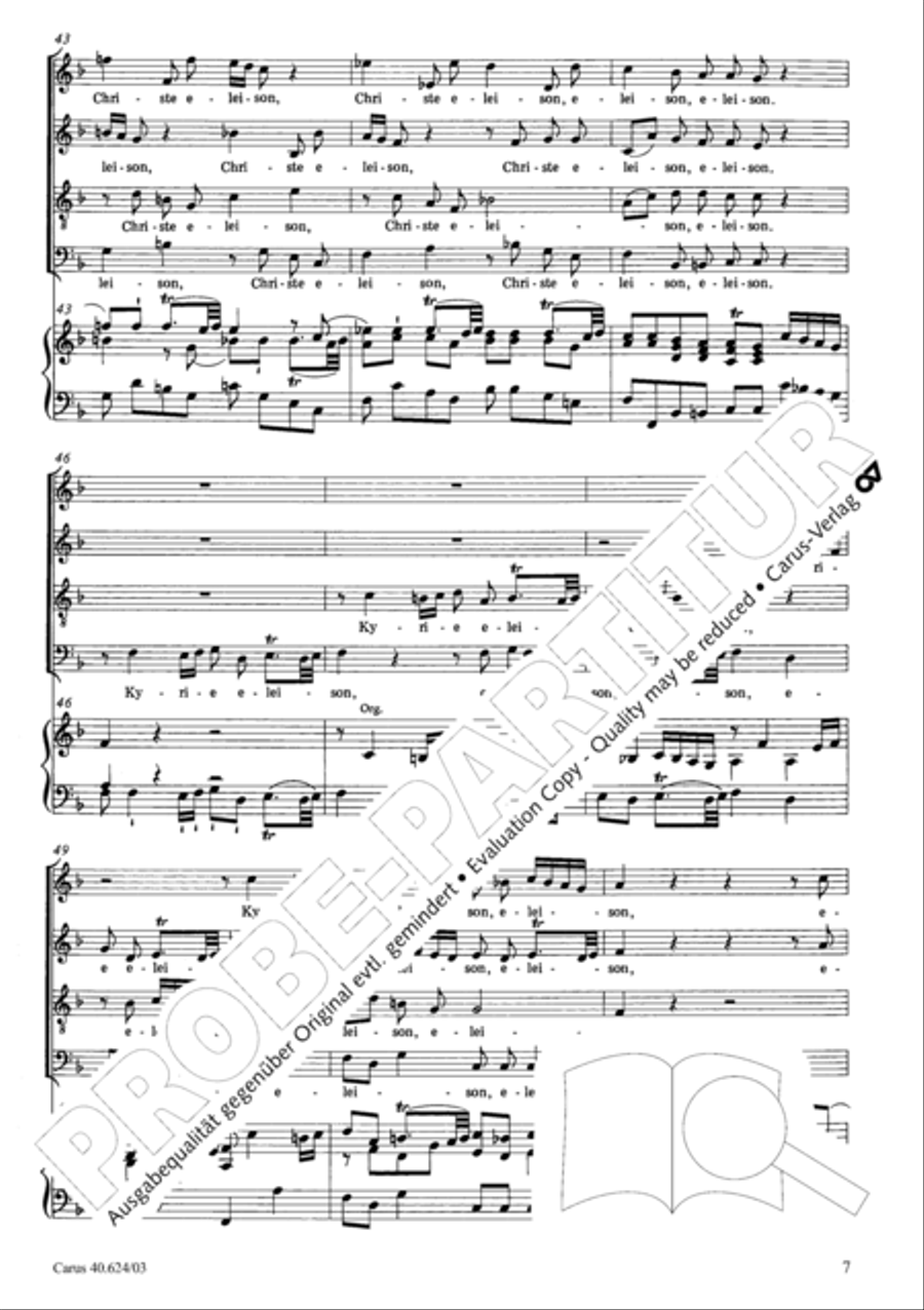 Missa brevis in F major 4-Part scores gallery preview page 8