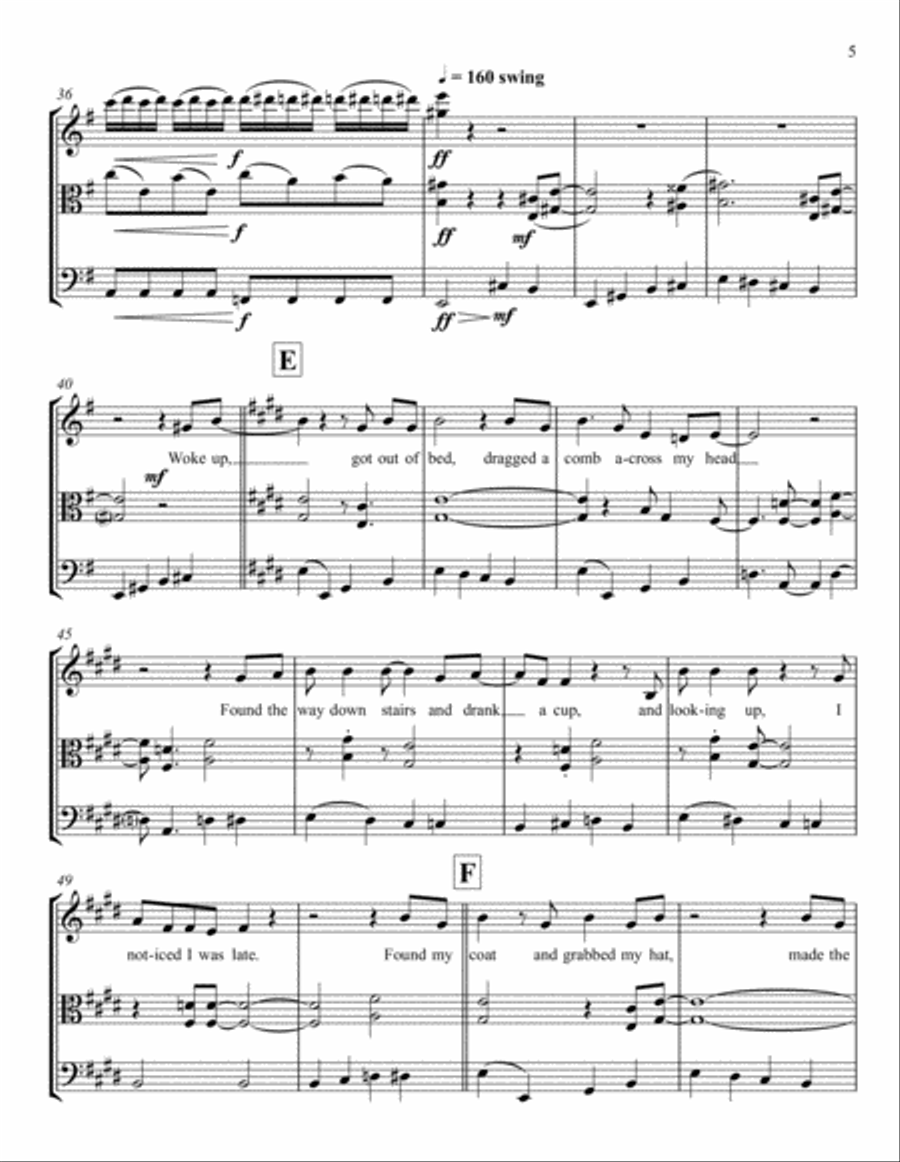 A Day In The Life String Trio scores gallery preview page 5