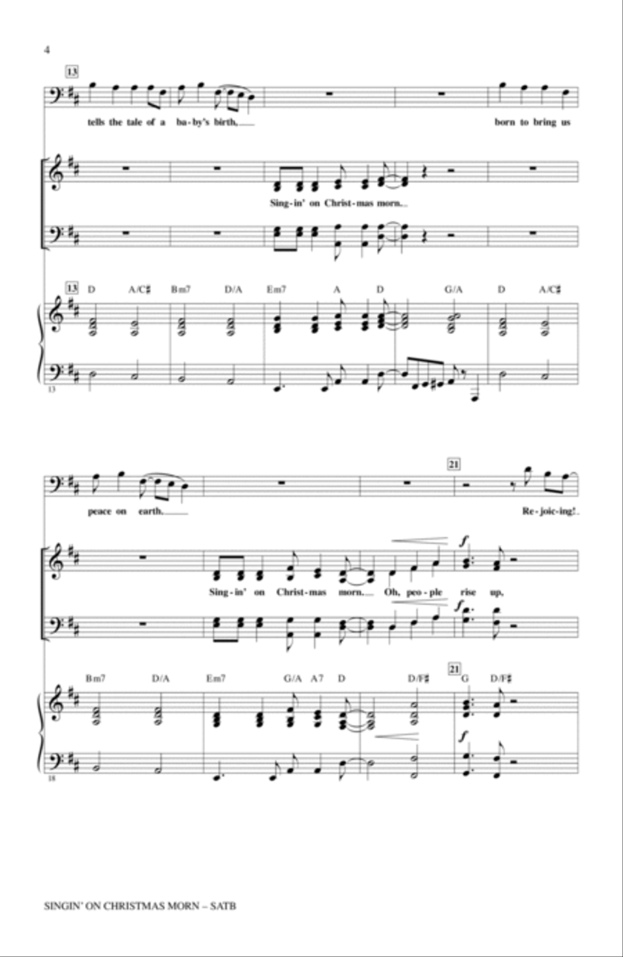 Singin' On Christmas Morn 4-Part scores gallery preview page 2