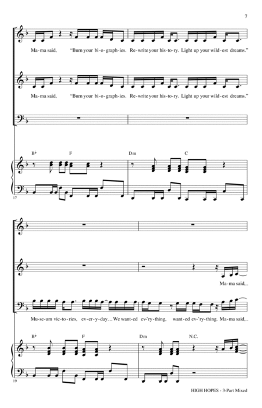 High Hopes (arr. Audrey Snyder) 3-Part scores gallery preview page 5