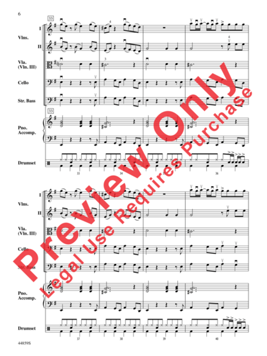 Uptown Funk, Theme from String Orchestra scores gallery preview page 7