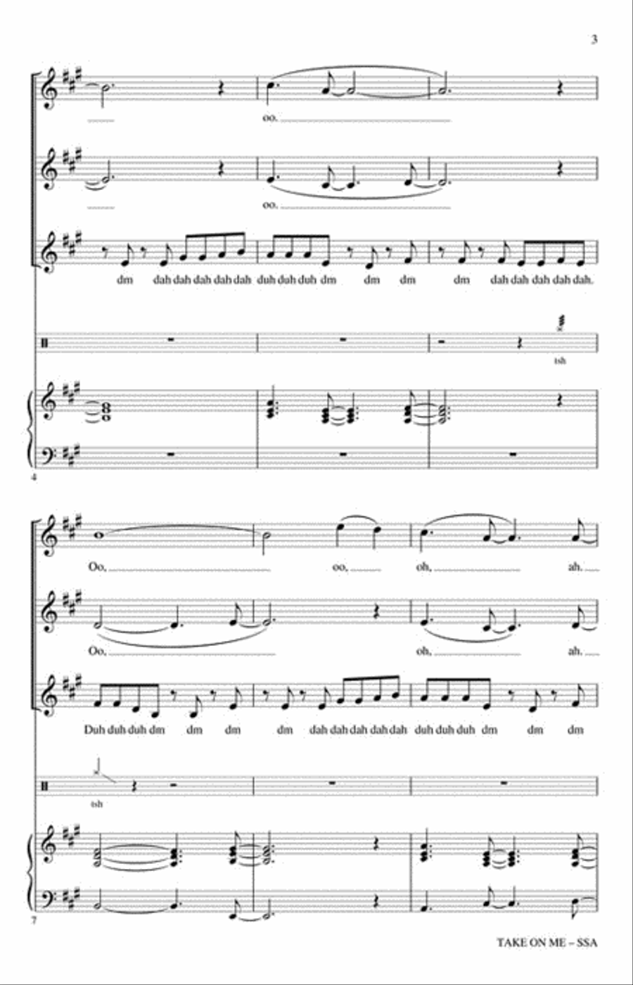 Take on Me Take on Me SSA scores gallery preview page 3