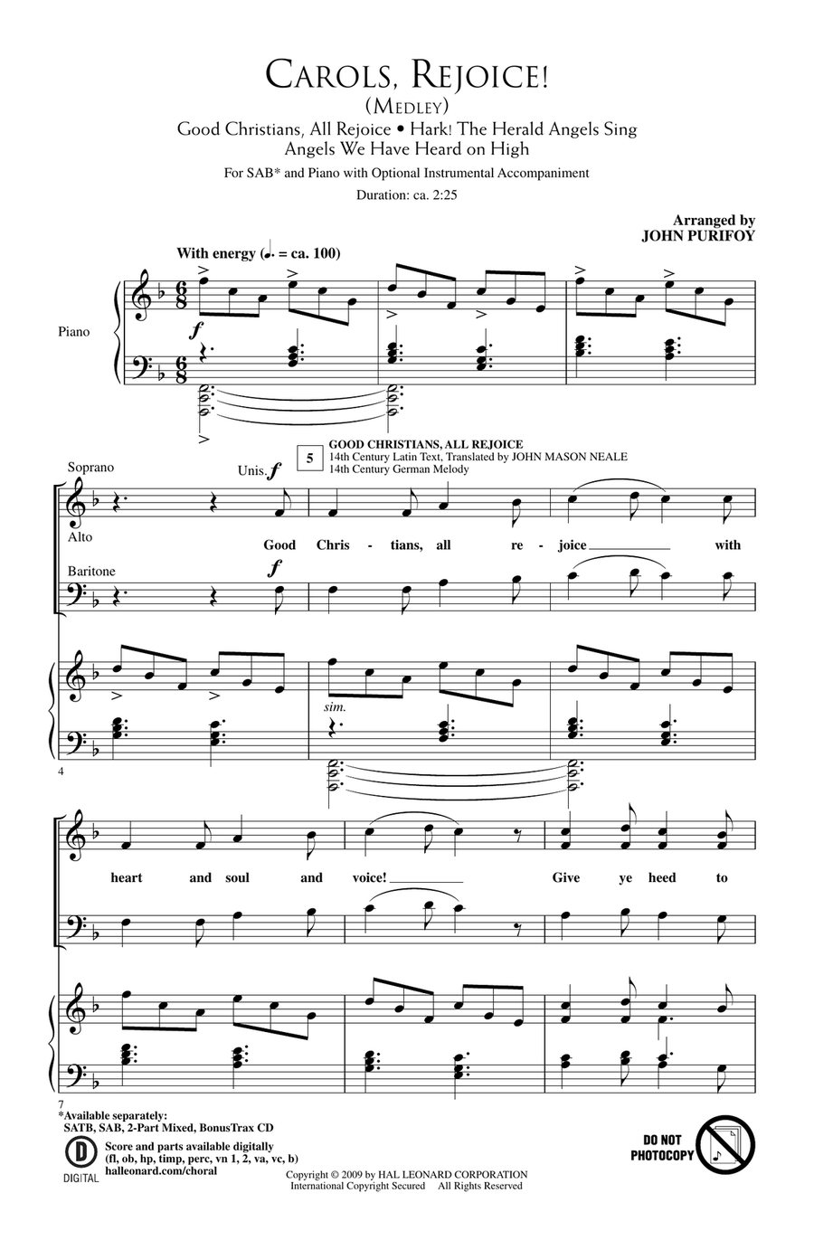 Carols, Rejoice (Medley)
