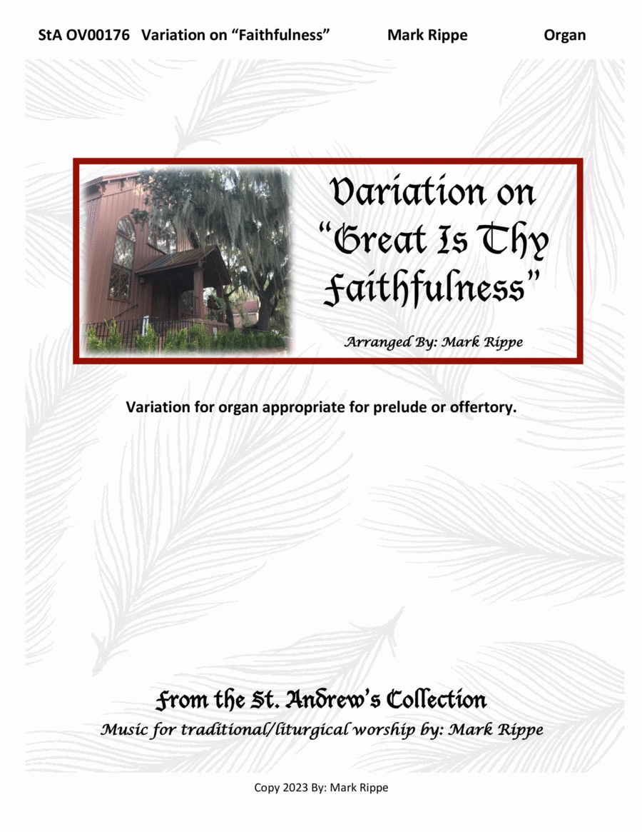 Variation on "Great Is Thy Faithfulness" (StA OV00176) image number null