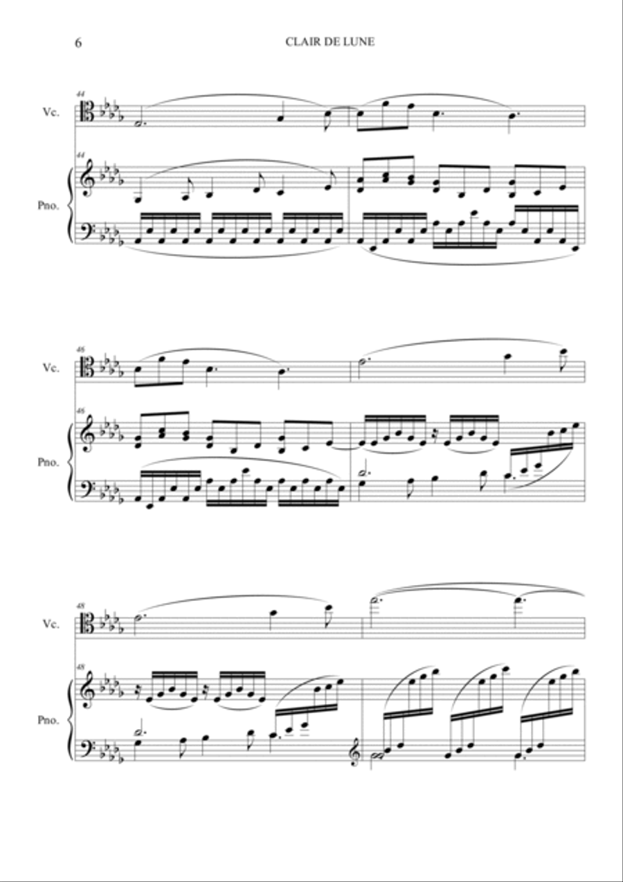 Clair de Lune Piano scores gallery preview page 6