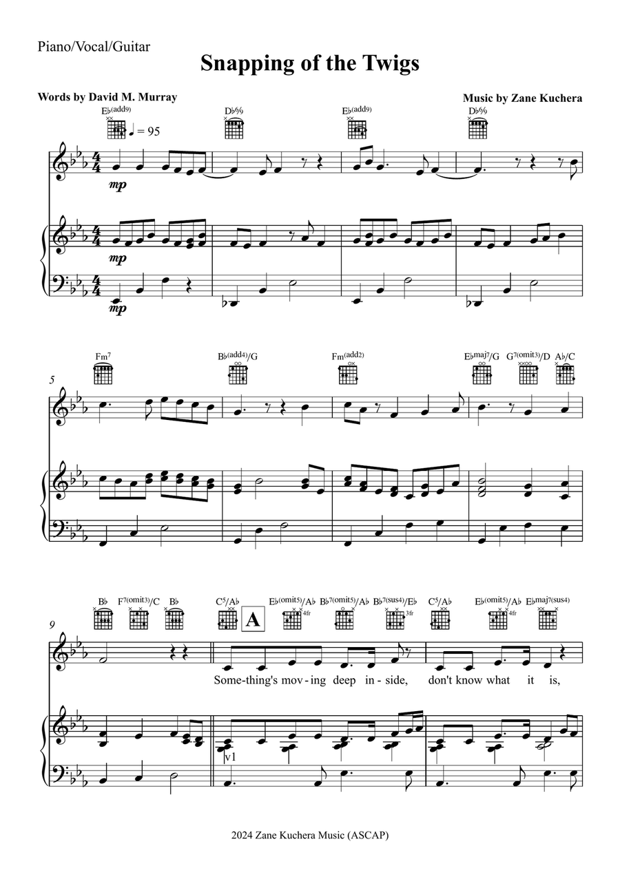 Snapping of the Twigs Piano, Vocal, Guitar scores gallery preview page 1